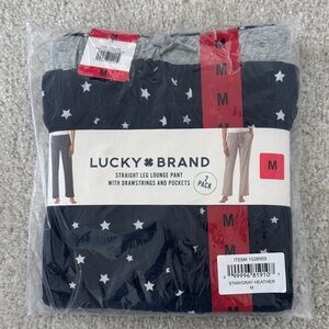 Lucky Brand Navy Star/Gray Heather, 2 Pack Lounge Pants, Medium, NWT